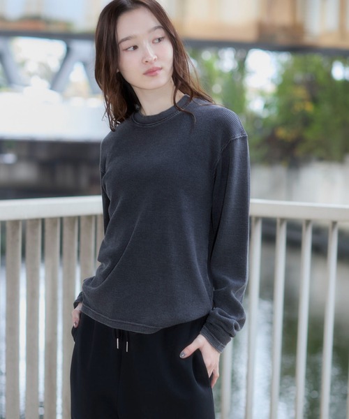 WEGO(ウィゴー)の「WEGO/【26年春夏新作】ワッフルT(LS)(Tシャツ/カットソー・メンズ・ブラック系その他/ホワイト・MEDIUM/LARGE)」の2枚目の写真