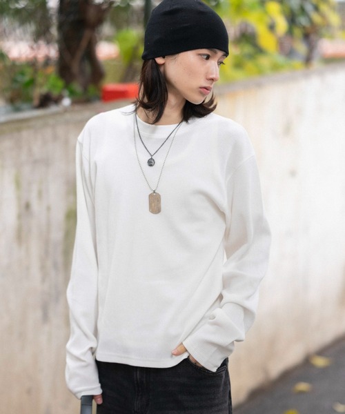 WEGO(ウィゴー)の「WEGO/【26年春夏新作】ワッフルT(LS)(Tシャツ/カットソー・メンズ・ブラック系その他/ホワイト・MEDIUM/LARGE)」の1枚目の写真