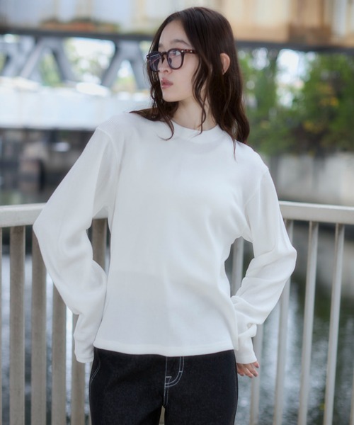 WEGO(ウィゴー)の「WEGO/【26年春夏新作】ワッフルT(LS)(Tシャツ/カットソー・メンズ・ブラック系その他/ホワイト・MEDIUM/LARGE)」の3枚目の写真