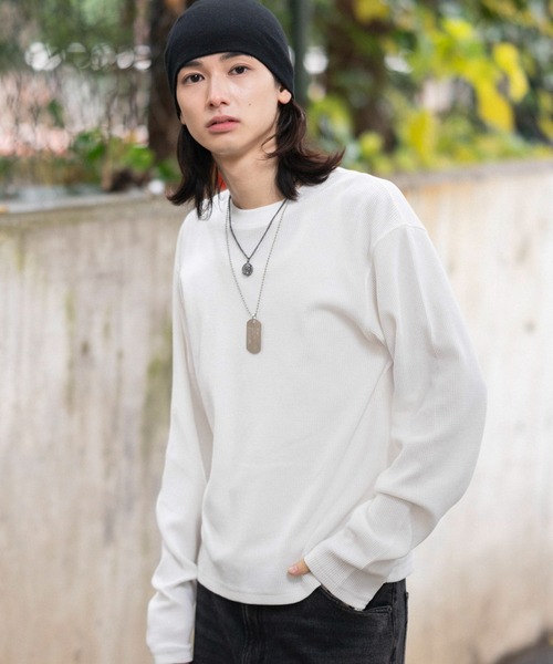 WEGO(ウィゴー)の「WEGO/【26年春夏新作】ワッフルT(LS)(Tシャツ/カットソー・メンズ・ブラック系その他/ホワイト・MEDIUM/LARGE)」の12枚目の写真