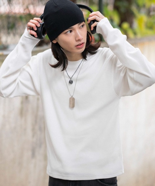 WEGO(ウィゴー)の「WEGO/【26年春夏新作】ワッフルT(LS)(Tシャツ/カットソー・メンズ・ブラック系その他/ホワイト・MEDIUM/LARGE)」の13枚目の写真