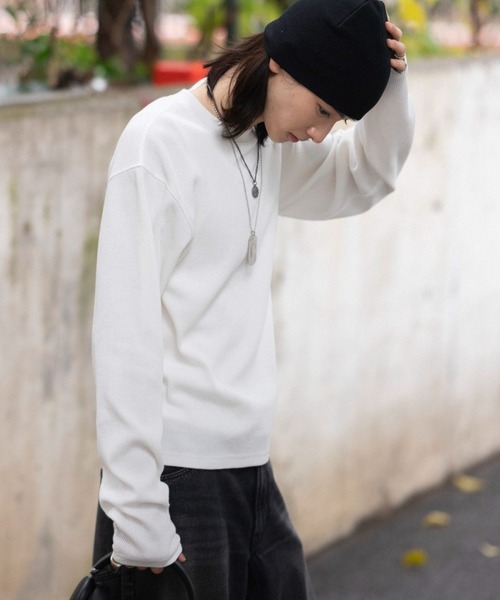 WEGO(ウィゴー)の「WEGO/【26年春夏新作】ワッフルT(LS)(Tシャツ/カットソー・メンズ・ブラック系その他/ホワイト・MEDIUM/LARGE)」の16枚目の写真