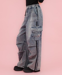 ANAP GiRL | タック入り ライン デニム カーゴ パンツ(その他パンツ)