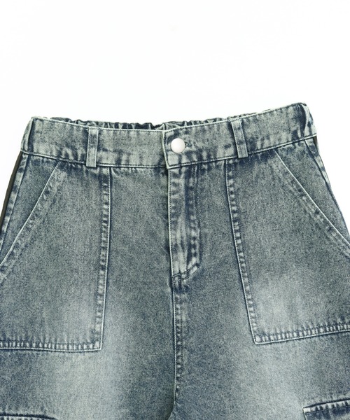 ANAP GiRL(アナップガール)の「タック入り ライン デニム カーゴ パンツ(その他パンツ・キッズ・ブラック/ライトブルー・M/S/XS)」の14枚目の写真