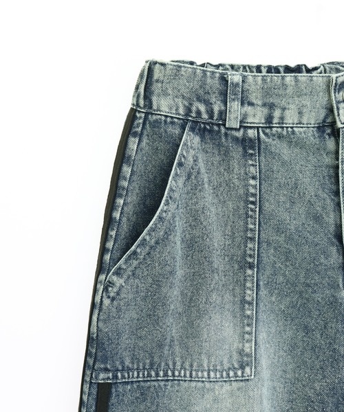 ANAP GiRL(アナップガール)の「タック入り ライン デニム カーゴ パンツ(その他パンツ・キッズ・ブラック/ライトブルー・M/S/XS)」の15枚目の写真