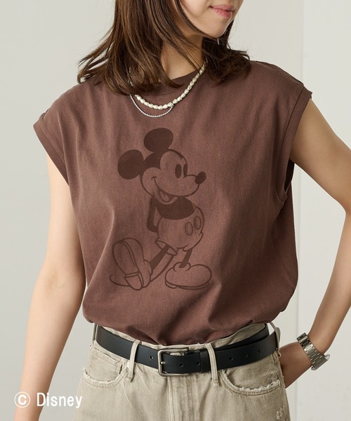 GOOD ROCK SPEED(グッドロックスピード)の「【GOOD ROCK SPEED】Disney / Mickey Mouse ミッキーマウス / ノースリーブTシャツ(タンクトップ・レディース・インディゴブルー/ブラウン/チャコールグレー・FREE)」の2枚目の写真