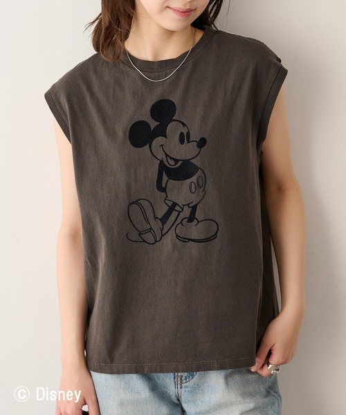 GOOD ROCK SPEED(グッドロックスピード)の「【GOOD ROCK SPEED】Disney / Mickey Mouse ミッキーマウス / ノースリーブTシャツ(タンクトップ・レディース・インディゴブルー/ブラウン/チャコールグレー・FREE)」の10枚目の写真