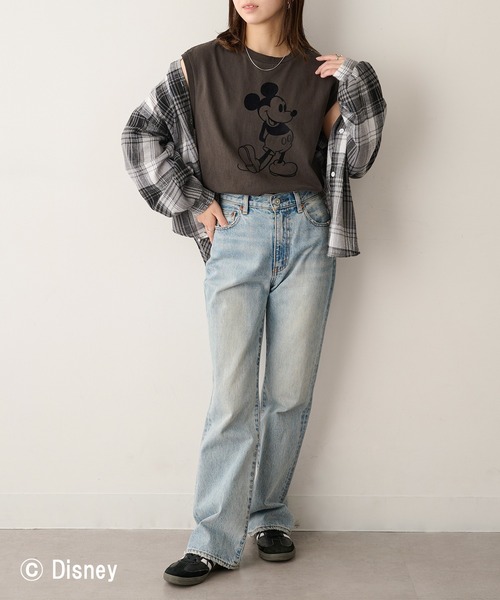 GOOD ROCK SPEED(グッドロックスピード)の「【GOOD ROCK SPEED】Disney / Mickey Mouse ミッキーマウス / ノースリーブTシャツ(タンクトップ・レディース・インディゴブルー/ブラウン/チャコールグレー・FREE)」の14枚目の写真