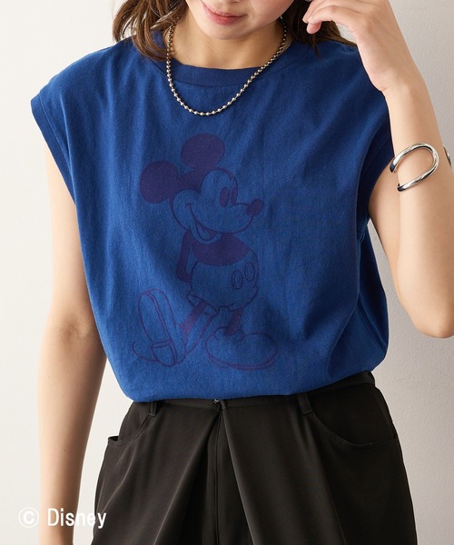 GOOD ROCK SPEED(グッドロックスピード)の「【GOOD ROCK SPEED】Disney / Mickey Mouse ミッキーマウス / ノースリーブTシャツ(タンクトップ・レディース・インディゴブルー/ブラウン/チャコールグレー・FREE)」の5枚目の写真