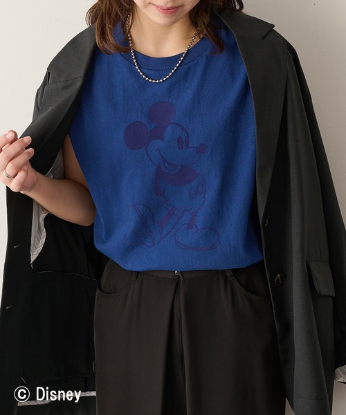 GOOD ROCK SPEED(グッドロックスピード)の「【GOOD ROCK SPEED】Disney / Mickey Mouse ミッキーマウス / ノースリーブTシャツ(タンクトップ・レディース・インディゴブルー/ブラウン/チャコールグレー・FREE)」の6枚目の写真