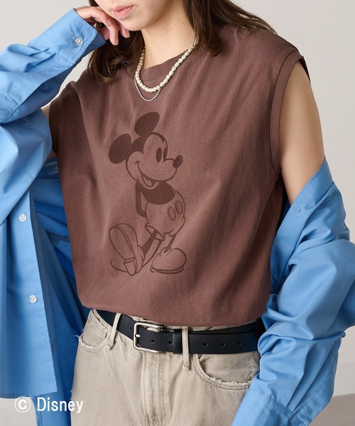 GOOD ROCK SPEED(グッドロックスピード)の「【GOOD ROCK SPEED】Disney / Mickey Mouse ミッキーマウス / ノースリーブTシャツ(タンクトップ・レディース・インディゴブルー/ブラウン/チャコールグレー・FREE)」の17枚目の写真