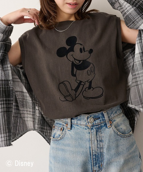 GOOD ROCK SPEED(グッドロックスピード)の「【GOOD ROCK SPEED】Disney / Mickey Mouse ミッキーマウス / ノースリーブTシャツ(タンクトップ・レディース・インディゴブルー/ブラウン/チャコールグレー・FREE)」の21枚目の写真