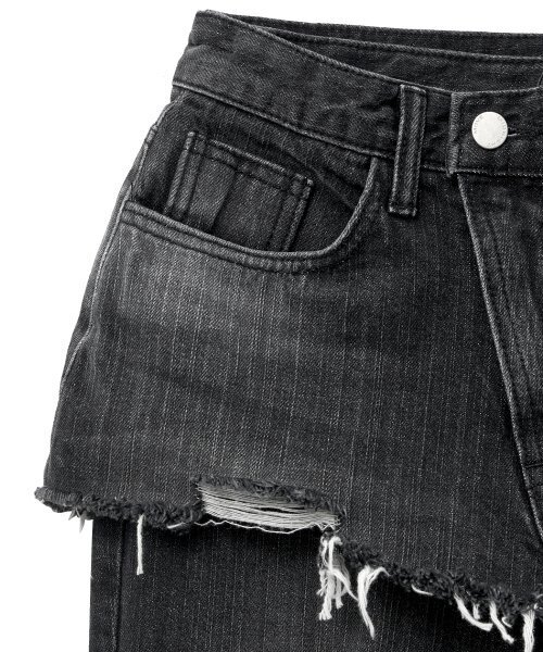 Midnight Move(ミッドナイトムーブ)の「skirt denim pants (black)(デニムパンツ・レディース・その他・M)」の3枚目の写真