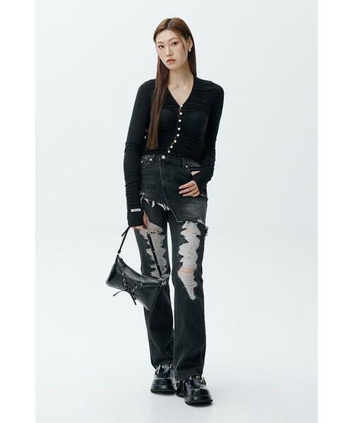 Midnight Move(ミッドナイトムーブ)の「skirt denim pants (black)(デニムパンツ・レディース・その他・M)」の5枚目の写真