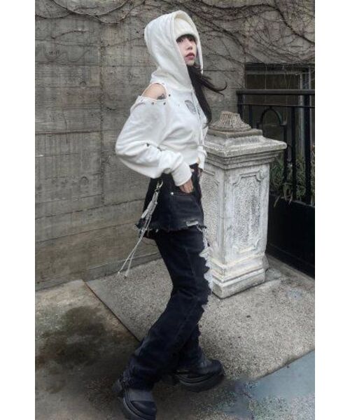 Midnight Move(ミッドナイトムーブ)の「skirt denim pants (black)(デニムパンツ・レディース・その他・M)」の7枚目の写真