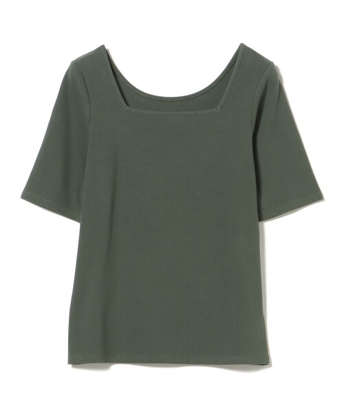 BEAMS HEART（ビームスハート）の「メタルチャーム スクエアネック Tシャツ（Tシャツ/カットソー・レディース・オフホワイト/ネイビー/グリーン/ブラウン・FREE）」の13枚目の写真