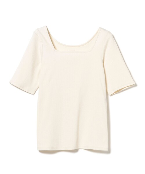 BEAMS HEART（ビームスハート）の「メタルチャーム スクエアネック Tシャツ（Tシャツ/カットソー・レディース・オフホワイト/ネイビー/グリーン/ブラウン・FREE）」の14枚目の写真