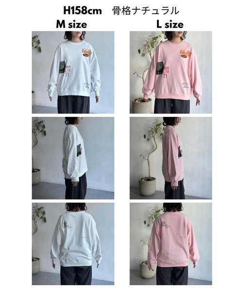 CPCM（シーピーシーエム）の「落書き風ロンT（Tシャツ/カットソー・メンズ・ホワイト/ピンク/グレー・MEDIUM/LARGE）」の6枚目の写真