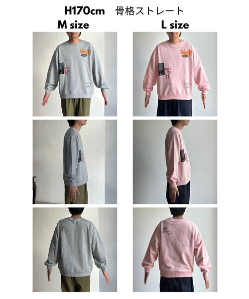 CPCM（シーピーシーエム）の「落書き風ロンT（Tシャツ/カットソー・メンズ・ホワイト/ピンク/グレー・MEDIUM/LARGE）」の7枚目の写真