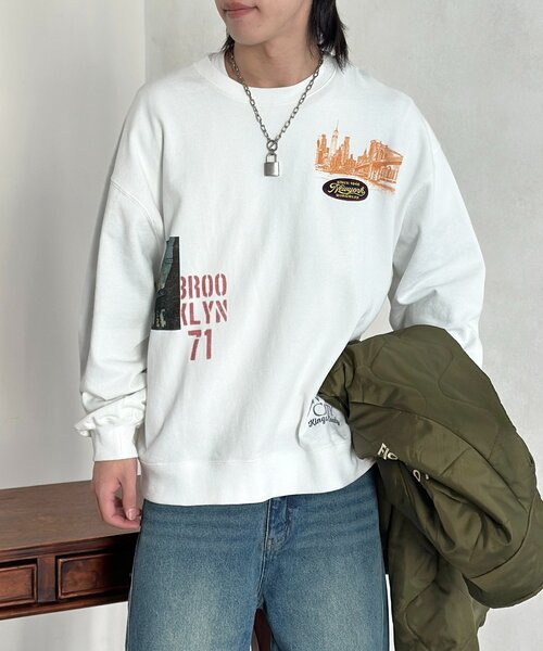 CPCM（シーピーシーエム）の「落書き風ロンT（Tシャツ/カットソー・メンズ・ホワイト/ピンク/グレー・MEDIUM/LARGE）」の9枚目の写真