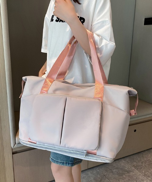 pyornim(ピョルニム)の「【大容量】【拡張可能】折りたたみナイロンキャリーオントラベルバッグ(ボストンバッグ・レディース・ブラック/グレー/ピンク/グリーン・F)」の12枚目の写真