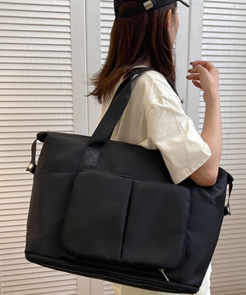 pyornim(ピョルニム)の「【大容量】【拡張可能】折りたたみナイロンキャリーオントラベルバッグ(ボストンバッグ・レディース・ブラック/グレー/ピンク/グリーン・F)」の9枚目の写真