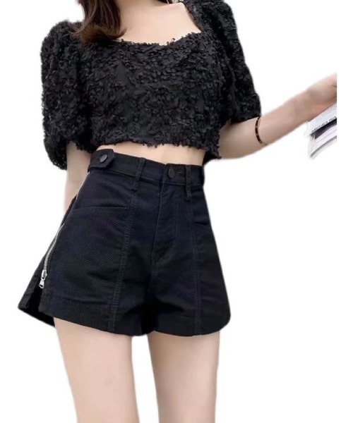 Ritzy(リッツィー)の「サイドジッパーショートパンツ(その他パンツ・レディース・ブラック/ベージュ・L/M)」の7枚目の写真