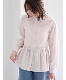 Te chichi（テチチ）の「パール釦スタンドフリルペプラムブラウス（シャツ/ブラウス）」