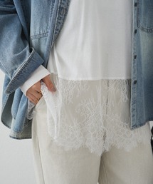 PUAL CE CIN | レースヘムシアーワッフルカットソー(Tシャツ/カットソー)