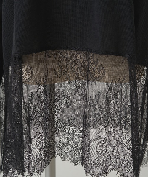 PUAL CE CIN（ピュアルセシン）の「レースヘムシアーワッフルカットソー（Tシャツ/カットソー・レディース・ブラック/オフホワイト・FREE）」の18枚目の写真