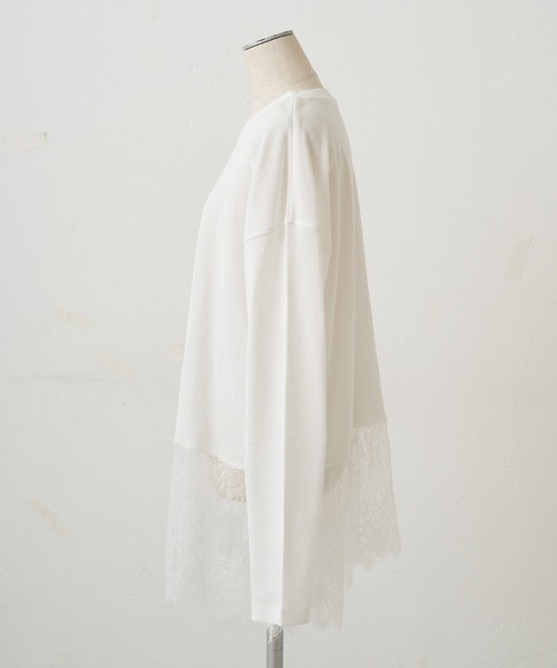 PUAL CE CIN（ピュアルセシン）の「レースヘムシアーワッフルカットソー（Tシャツ/カットソー・レディース・ブラック/オフホワイト・FREE）」の20枚目の写真