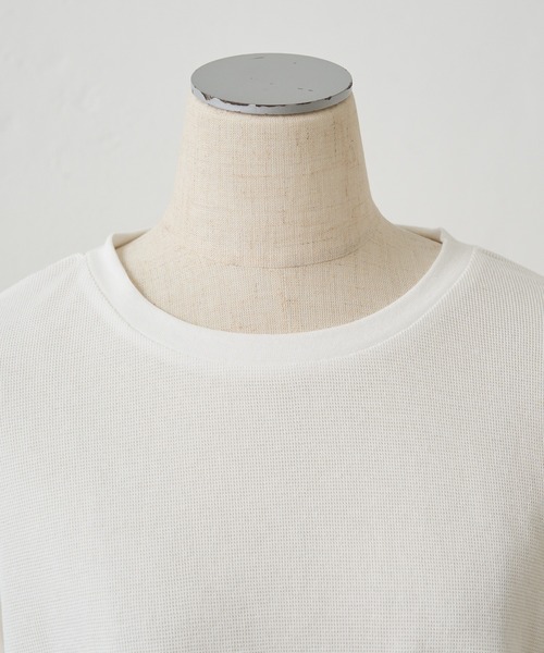 PUAL CE CIN（ピュアルセシン）の「レースヘムシアーワッフルカットソー（Tシャツ/カットソー・レディース・ブラック/オフホワイト・FREE）」の22枚目の写真