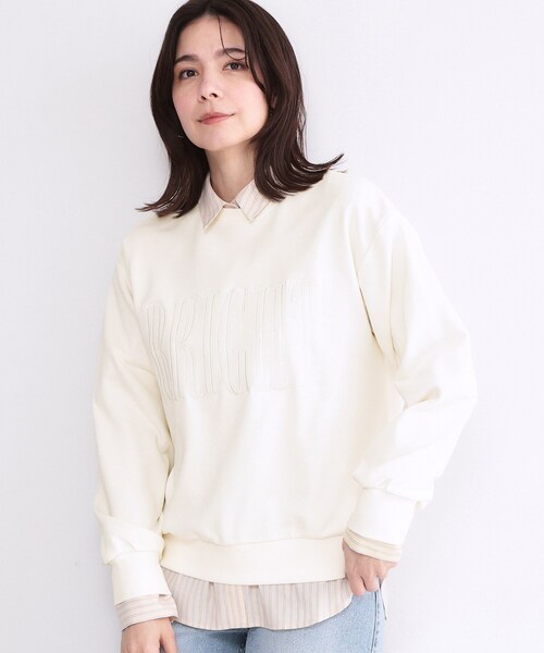セール】ロゴ刺繍裏毛トップス【洗濯機OK】（Tシャツ/カットソー