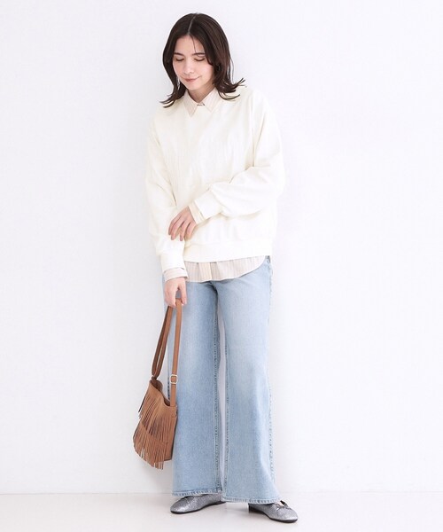 セール】ロゴ刺繍裏毛トップス【洗濯機OK】（Tシャツ/カットソー