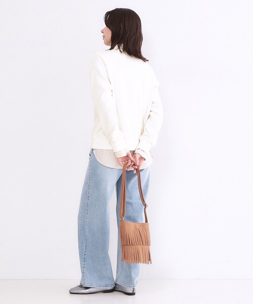 OPAQUE.CLIP(オペークドットクリップ)の「ロゴ刺繍裏毛トップス【洗濯機OK】(Tシャツ/カットソー・レディース・ホワイト/ライトブルー/ベビーピンク・00)」の6枚目の写真