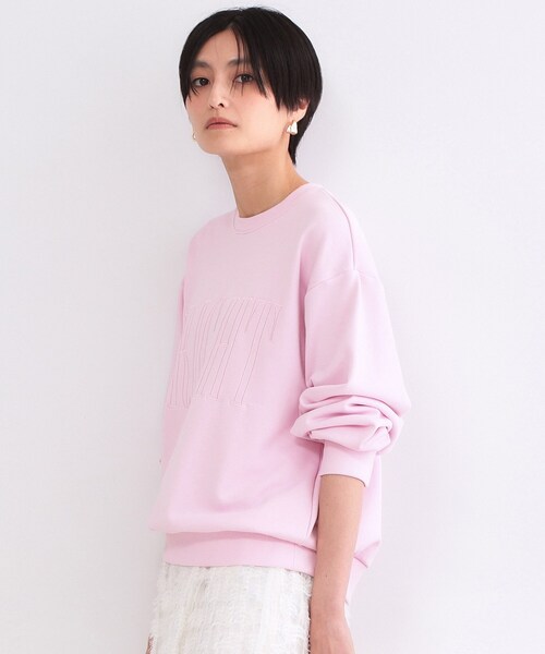 OPAQUE.CLIP(オペークドットクリップ)の「ロゴ刺繍裏毛トップス【洗濯機OK】(Tシャツ/カットソー・レディース・ホワイト/ライトブルー/ベビーピンク・00)」の8枚目の写真