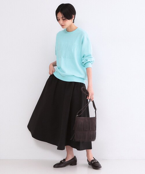 OPAQUE.CLIP(オペークドットクリップ)の「ロゴ刺繍裏毛トップス【洗濯機OK】(Tシャツ/カットソー・レディース・ホワイト/ライトブルー/ベビーピンク・00)」の13枚目の写真
