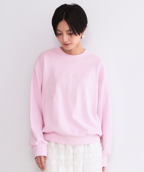 OPAQUE.CLIP(オペークドットクリップ)の「ロゴ刺繍裏毛トップス【洗濯機OK】(Tシャツ/カットソー・レディース・ホワイト/ライトブルー/ベビーピンク・00)」の16枚目の写真
