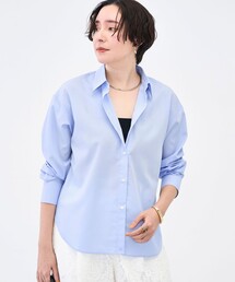セール】ウォッシャブルパール釦スキッパータックブラウス（シャツ