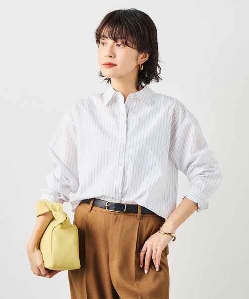 NOLLEY’S（ノーリーズ）の「ウォッシャブルベーシックシャツ（シャツ/ブラウス・レディース・サックスブルー/ブルー系その他7/ホワイト系その他4・38）」の2枚目の写真