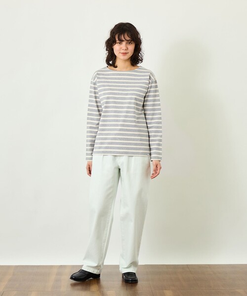 MACKINTOSH PHILOSOPHY（ﾏｯｷﾝﾄｯｼｭ ﾌｨﾛｿﾌｨｰ）の「【GREY LABEL】バスクボーダーカットソー（Tシャツ/カットソー・レディース・ブラック/グレー系その他2/レッド系その他・6/2）」の4枚目の写真