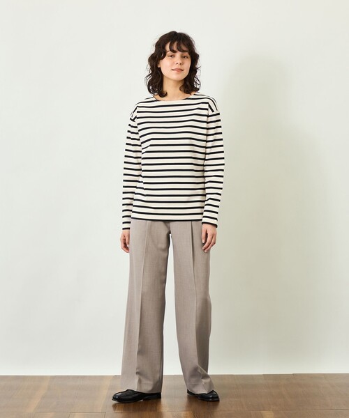 MACKINTOSH PHILOSOPHY（ﾏｯｷﾝﾄｯｼｭ ﾌｨﾛｿﾌｨｰ）の「【GREY LABEL】バスクボーダーカットソー（Tシャツ/カットソー・レディース・ブラック/グレー系その他2/レッド系その他・6/2）」の5枚目の写真