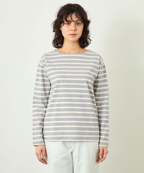 MACKINTOSH PHILOSOPHY（ﾏｯｷﾝﾄｯｼｭ ﾌｨﾛｿﾌｨｰ）の「【GREY LABEL】バスクボーダーカットソー（Tシャツ/カットソー・レディース・ブラック/グレー系その他2/レッド系その他・6/2）」の6枚目の写真