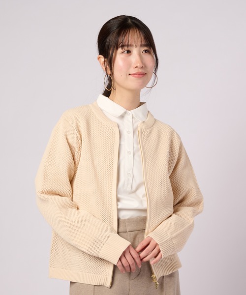 Arnold Palmer(アーノルドパーマー)の「ZIPUP ニットカーディガン(カーディガン/ボレロ・レディース・アイボリー/ピンク/ブラック・L/M/S)」の2枚目の写真