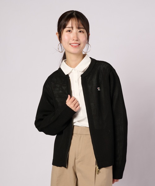 Arnold Palmer(アーノルドパーマー)の「ZIPUP ニットカーディガン(カーディガン/ボレロ・レディース・アイボリー/ピンク/ブラック・L/M/S)」の1枚目の写真