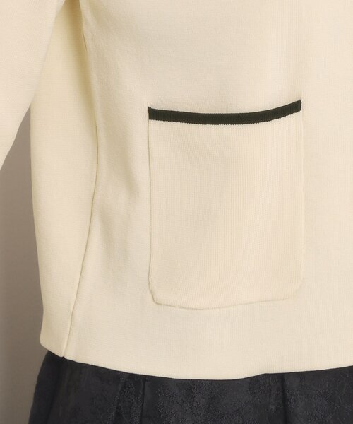 ITS'DEMO（イッツデモ）の「【入卒／手洗い可】配色ニットカーディガン（カーディガン/ボレロ・レディース・ライトベージュ/オフホワイト/ブラック・00）」の10枚目の写真