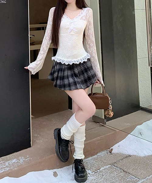 GLAMOROUS JANE(グラマラスジェーン)の「裾フリルリボン付レーストップス(Tシャツ/カットソー・レディース・ホワイト・L/M)」の18枚目の写真