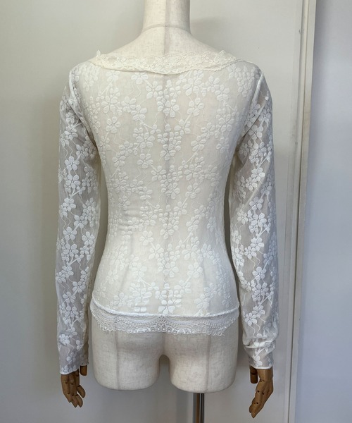 GLAMOROUS JANE(グラマラスジェーン)の「裾フリルリボン付レーストップス(Tシャツ/カットソー・レディース・ホワイト・L/M)」の9枚目の写真