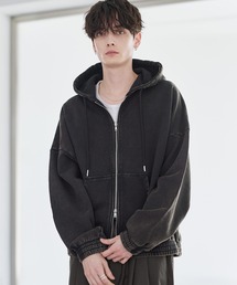 ETELIO | ヘビーウェイトリブデザインダブルジップパーカー(パーカー)