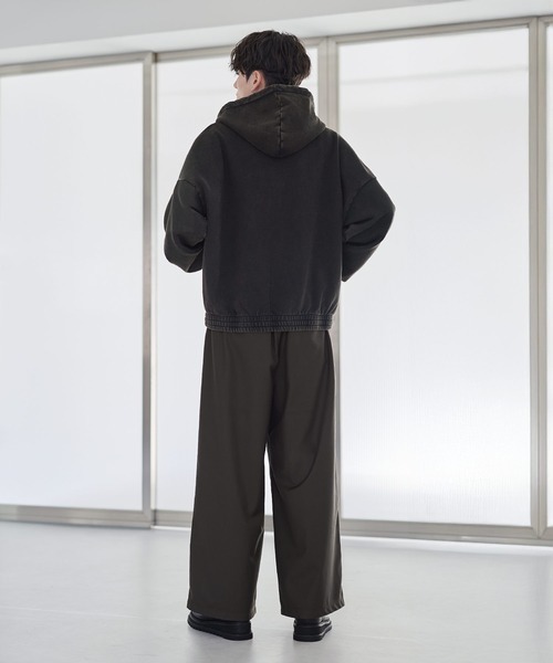 ETELIO（エテリオ）の「ヘビーウェイトリブデザインダブルジップパーカー（パーカー・メンズ・ネイビー/ブラック/ワイン/グレー・S/M/L/XL）」の12枚目の写真